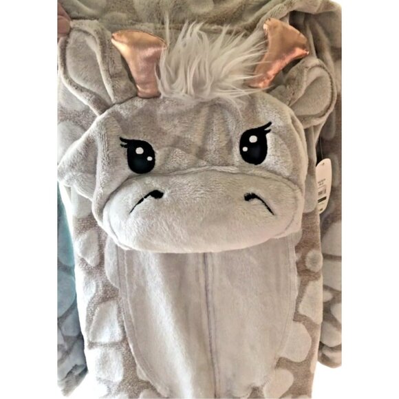 Giraffe Print XS Hooded Fleece Onesie Pajamas With Pockets Secret Treasures - Picture 9 of 11